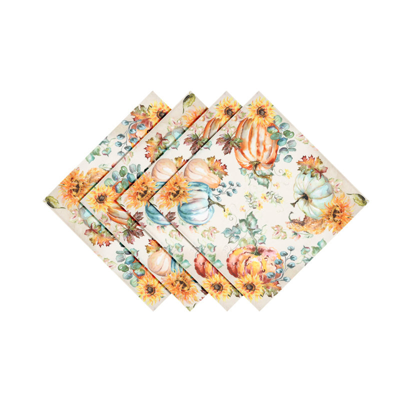 Harvest Sun Fall-Themed Cotton Napkin Set