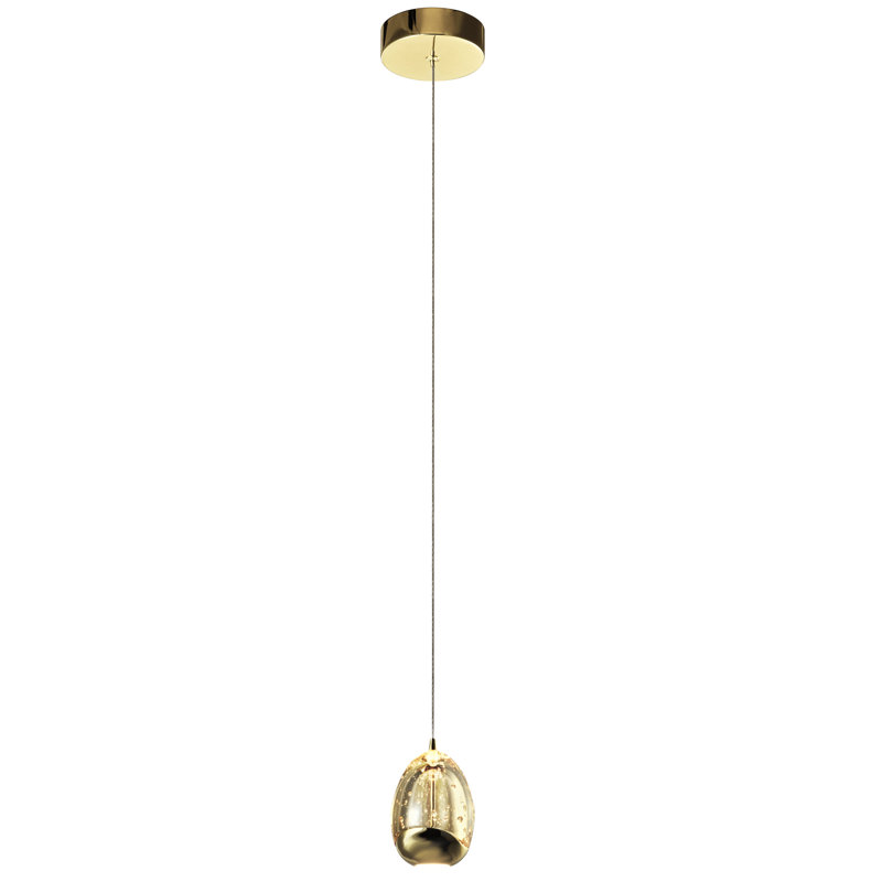 Elegant Venezia Gold LED Pendant with Champagne Glass Shade