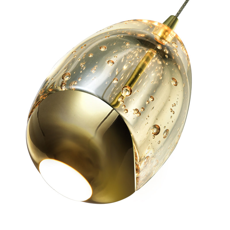 Elegant Venezia Gold LED Pendant with Champagne Glass Shade