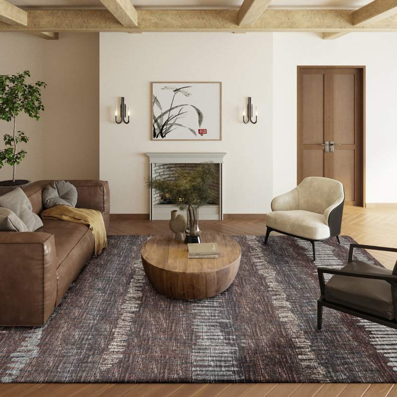 Transitional Brown Chenille 8'x10' Non-Slip Area Rug