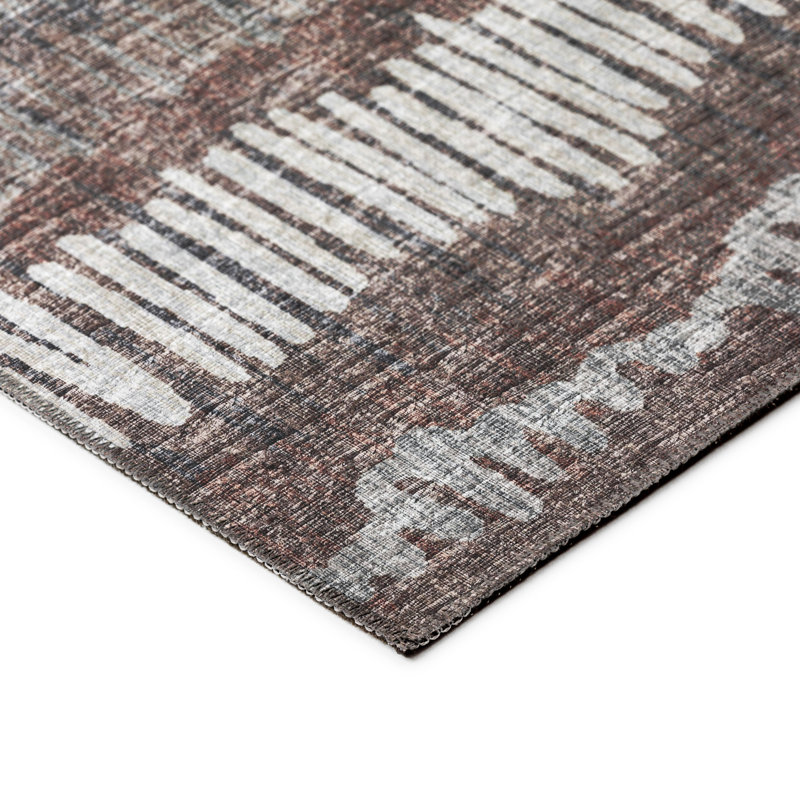 Transitional Brown Chenille 8'x10' Non-Slip Area Rug