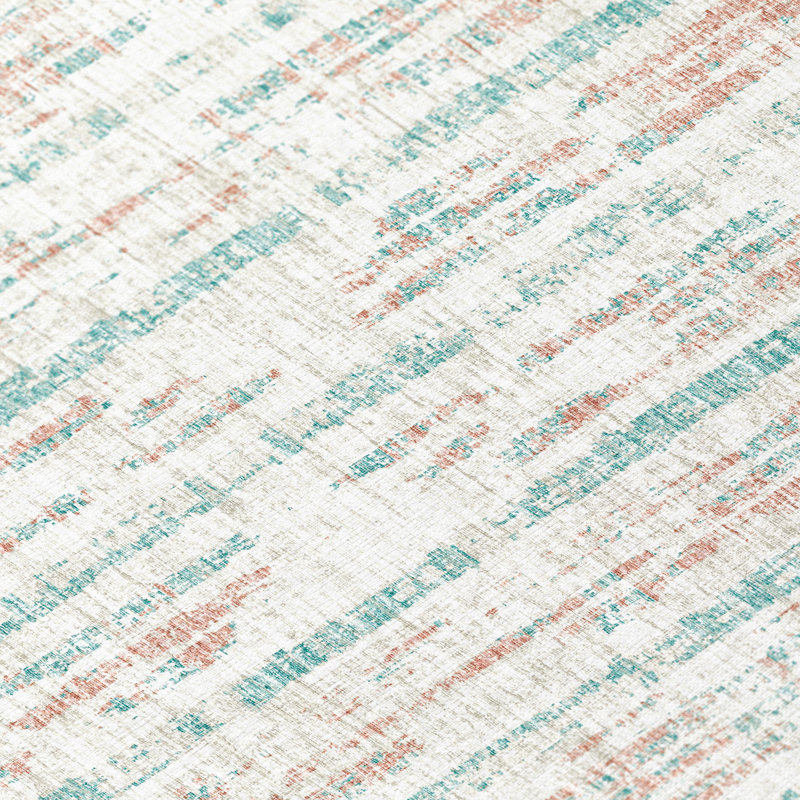 Ivory Abstract Flat Woven Non-slip Runner Rug