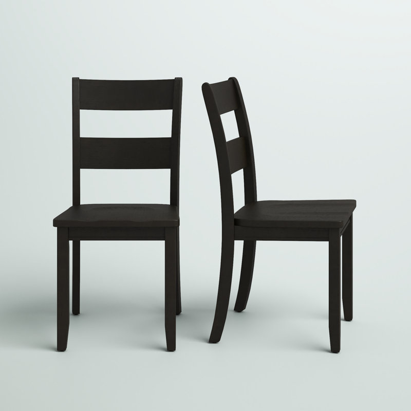 Haddie High Ladderback Walnut Wood Side Chair