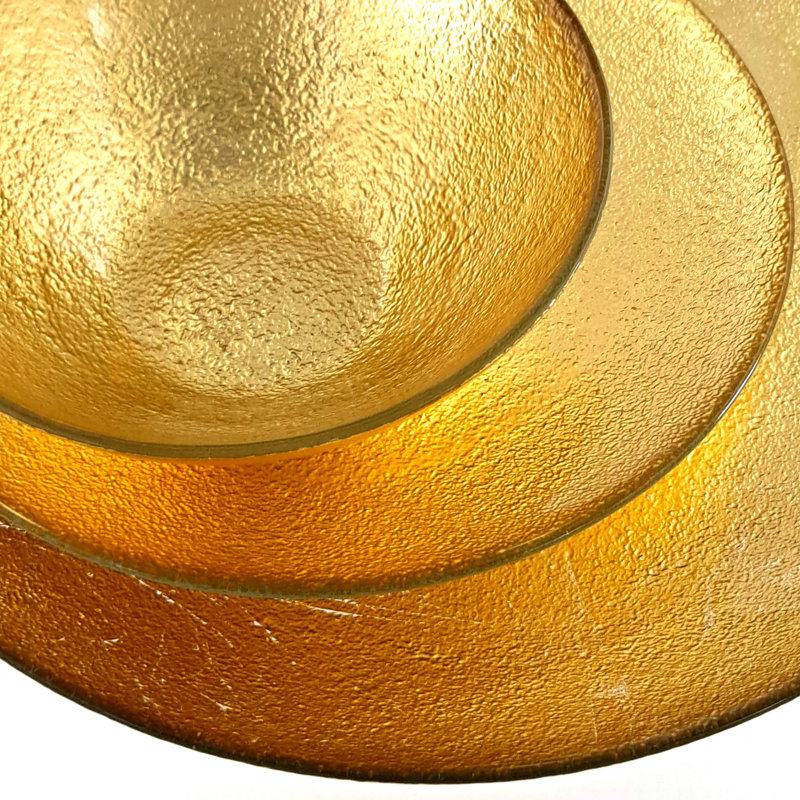 Handmade Gold Gilded Glass Dinnerware Set - Service for 4