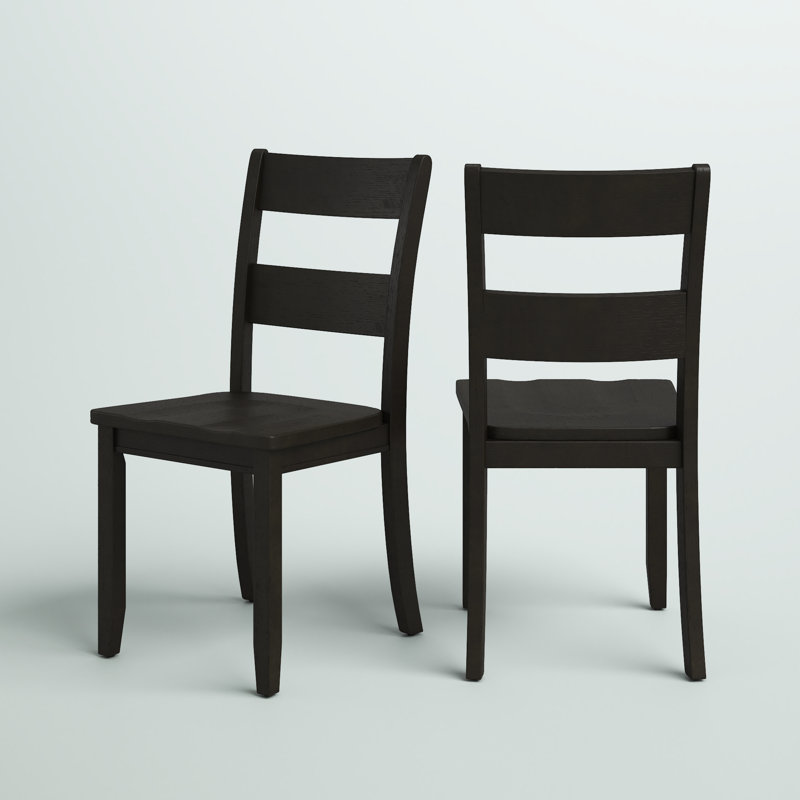 Haddie High Ladderback Walnut Wood Side Chair