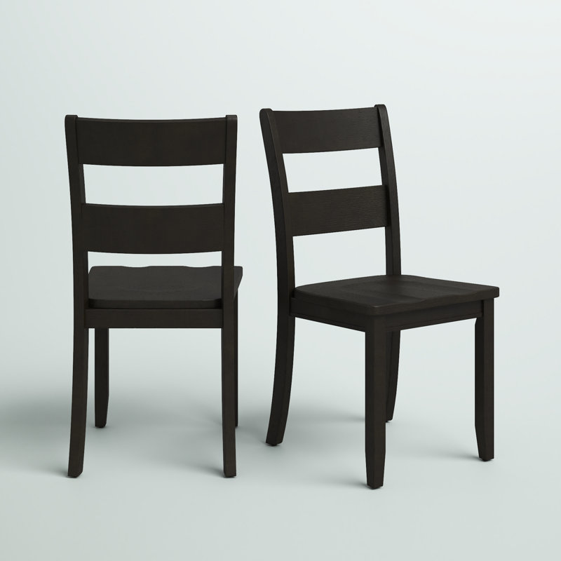 Haddie High Ladderback Walnut Wood Side Chair