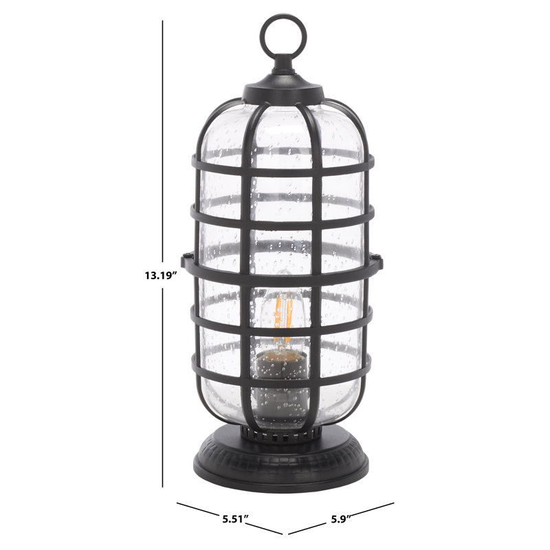 Edison 17'' Black Metallic Outdoor Table Lamp