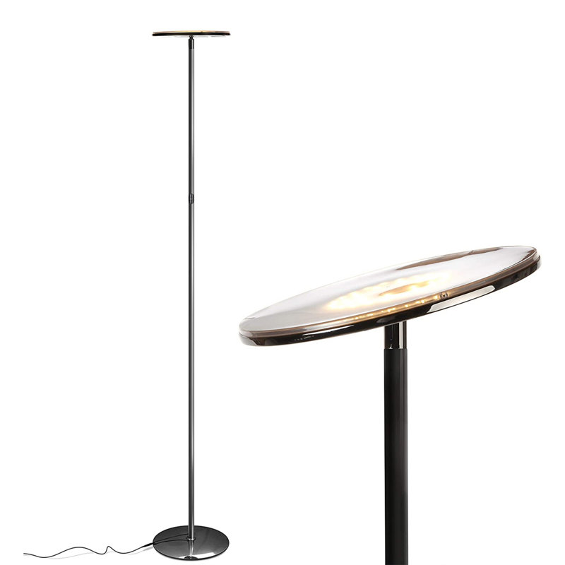 Sky 63" Gunmetal Black Adjustable LED Torchiere Floor Lamp