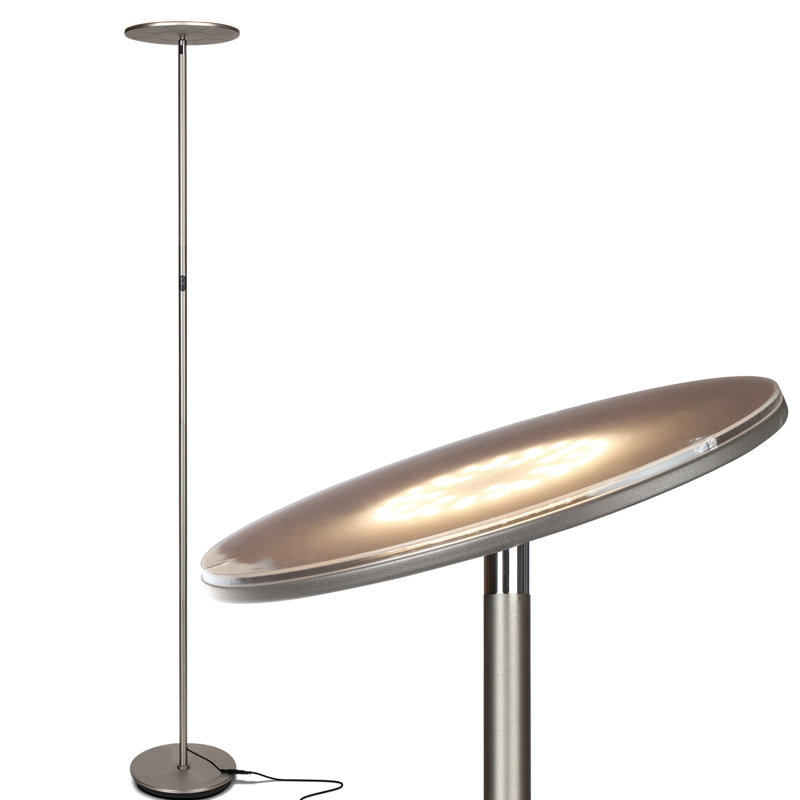 Brushed Nickel 67" LED Torchiere Floor Lamp with Voice Control