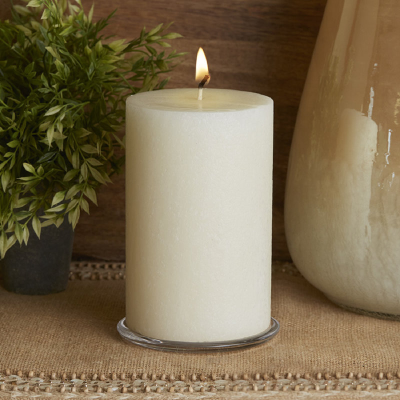 Luxurious Beeswax 4"x6.56" Ivory Scented Pillar Candle