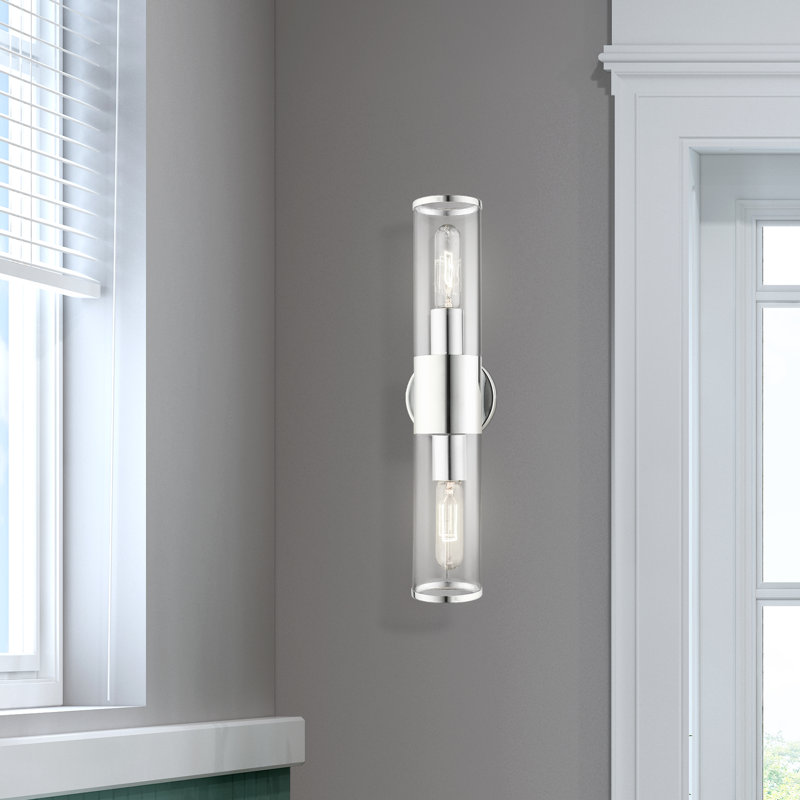 Bancroft 2-Light Vanity in Polished Chrome with Clear Glass