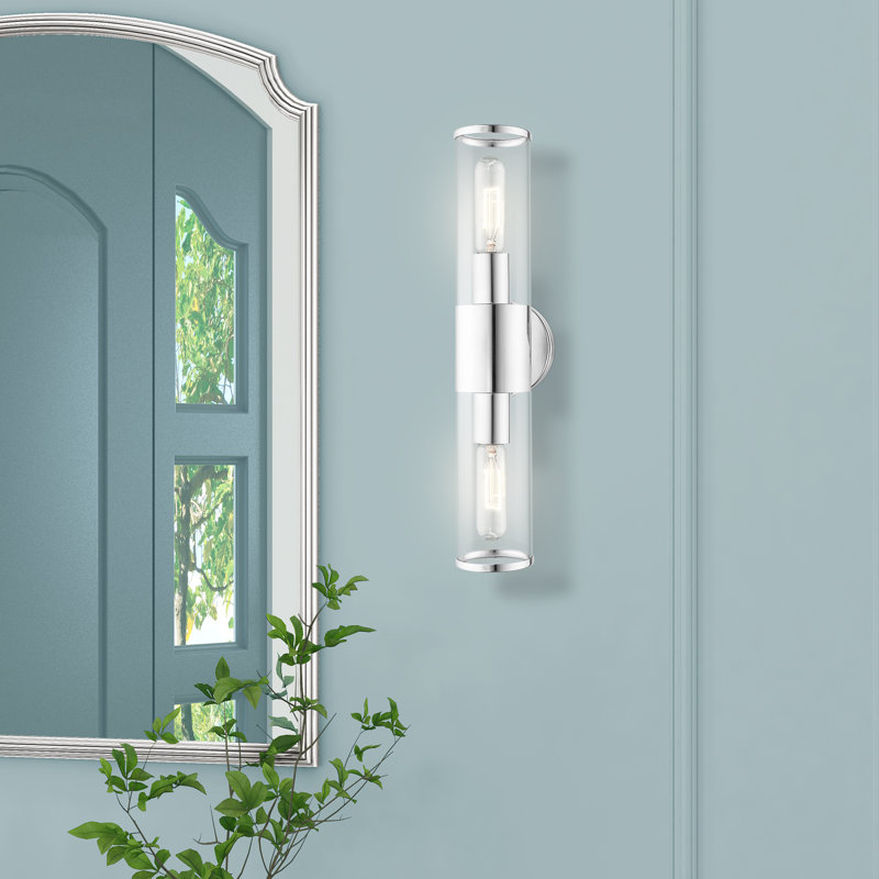 Bancroft 2-Light Vanity in Polished Chrome with Clear Glass