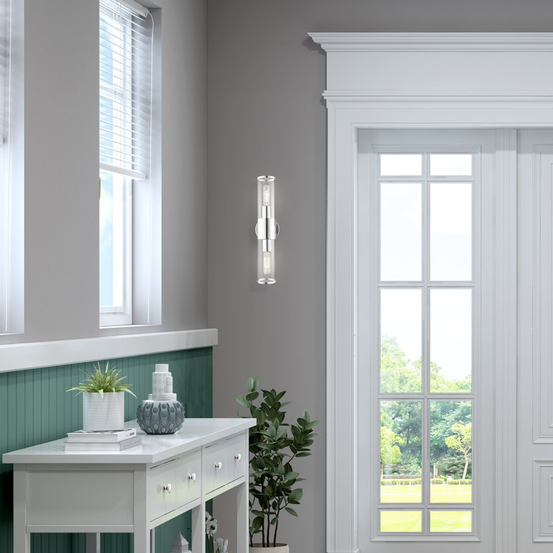 Bancroft 2-Light Vanity in Polished Chrome with Clear Glass