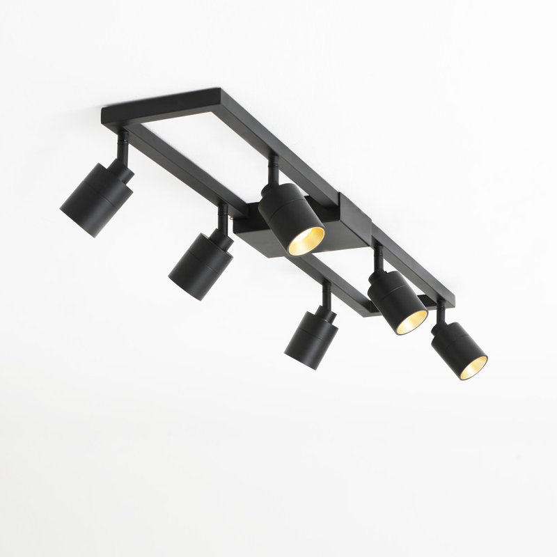 Shura Matte Black 6-Light LED Square Track Light