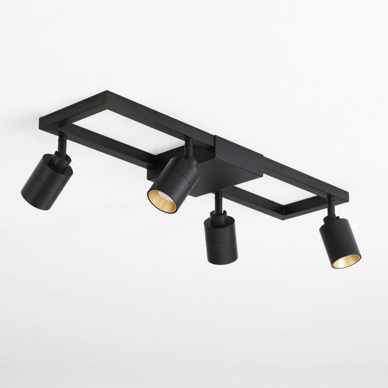 Shura Modern Black and Gold 4-Light LED Track Lighting Kit