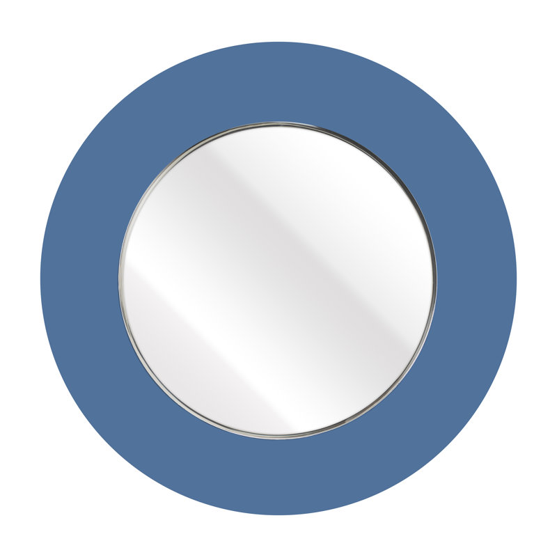 23'' Round Blue Beveled Glass Wall Mirror