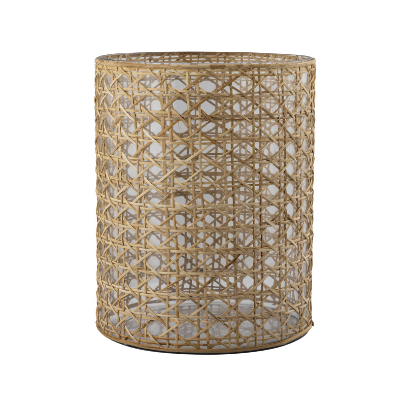 Achille Castiglioni Coastal Cylinder Glass and Rattan Table Vase