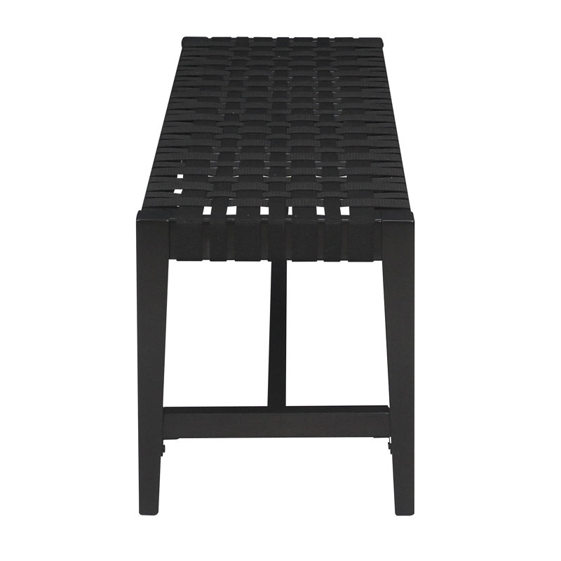 Causeway Designer Ebony Black Woven Mahogany Bench