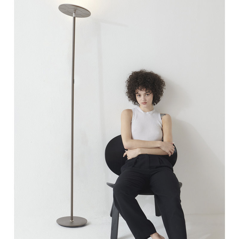Brushed Nickel 67" LED Torchiere Floor Lamp with Voice Control