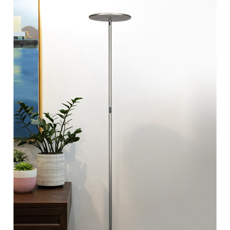 Brushed Nickel 67" LED Torchiere Floor Lamp with Voice Control