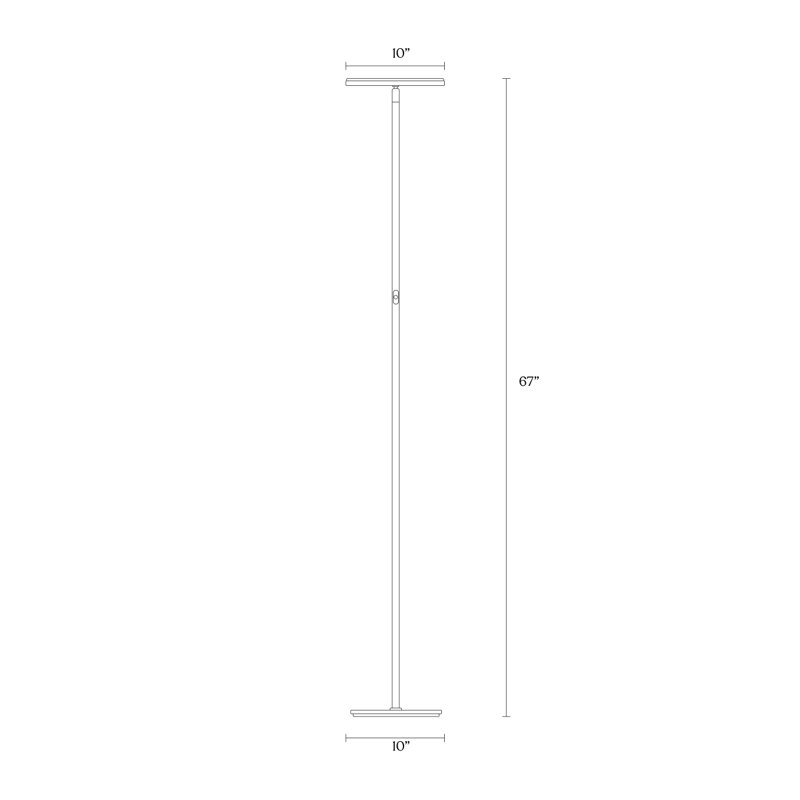 Brushed Nickel 67" LED Torchiere Floor Lamp with Voice Control