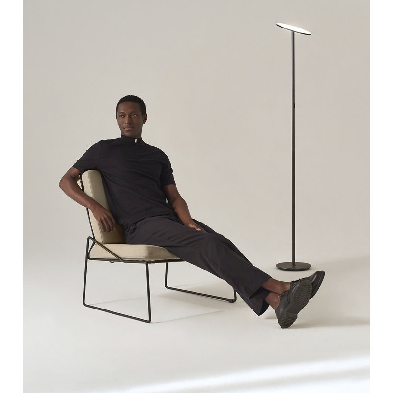 Sky 63" Gunmetal Black Adjustable LED Torchiere Floor Lamp