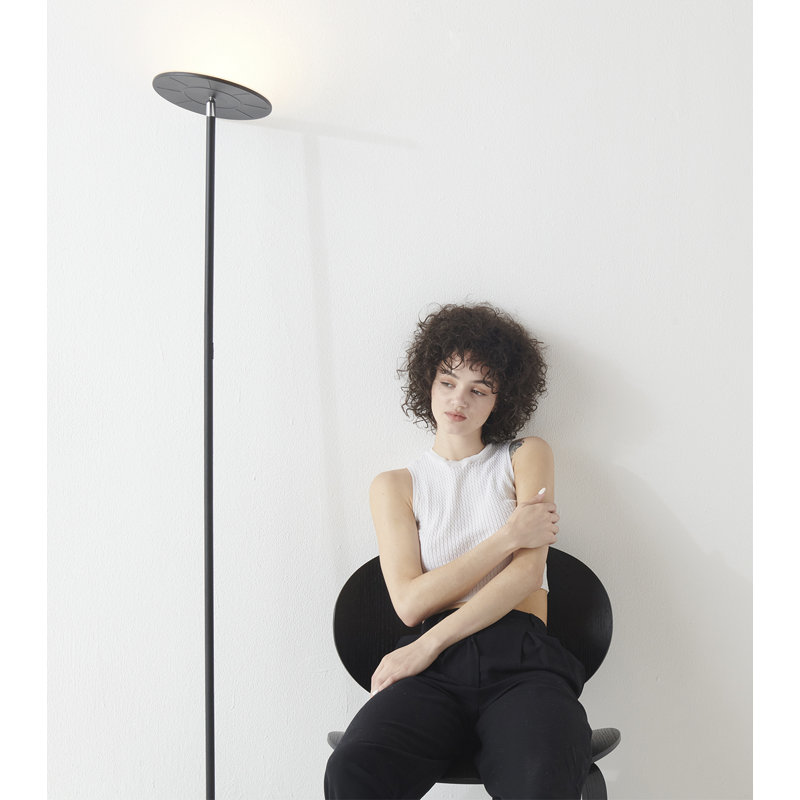 Sky 63" Gunmetal Black Adjustable LED Torchiere Floor Lamp