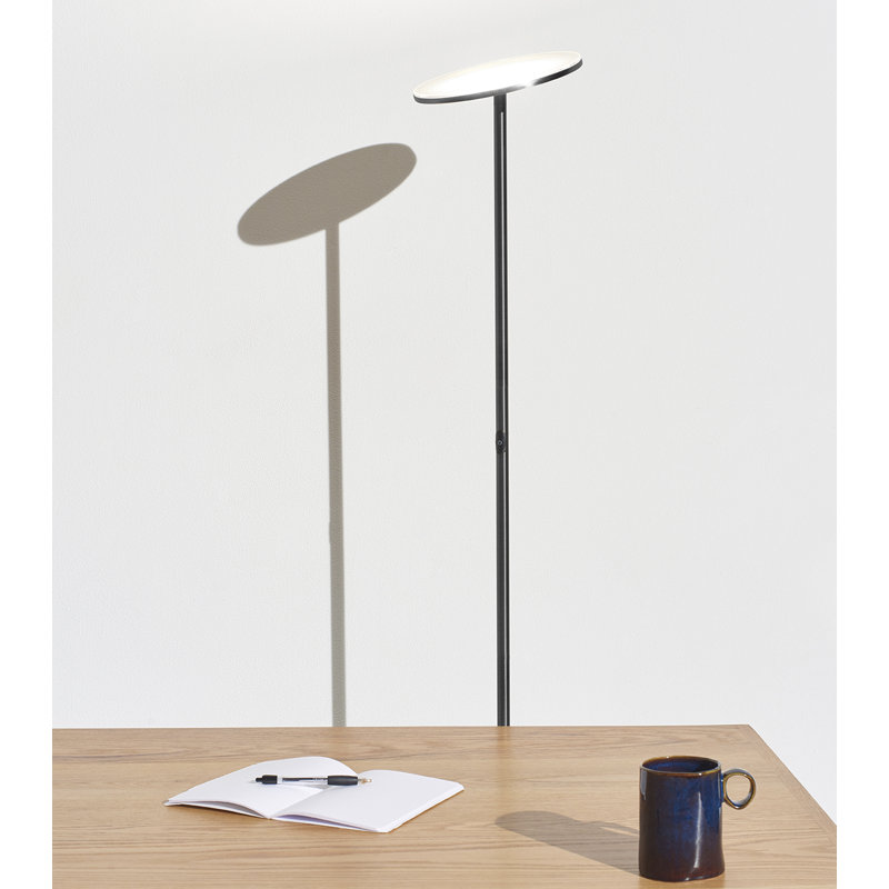 Sky 63" Gunmetal Black Adjustable LED Torchiere Floor Lamp