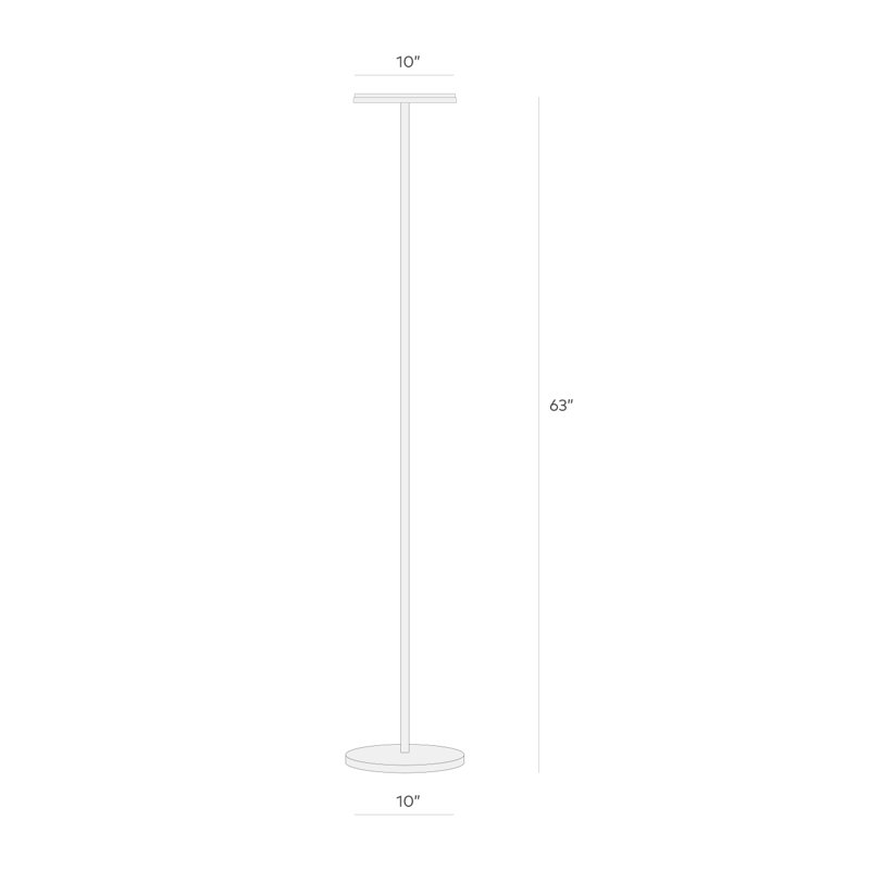 Sky 63" Gunmetal Black Adjustable LED Torchiere Floor Lamp