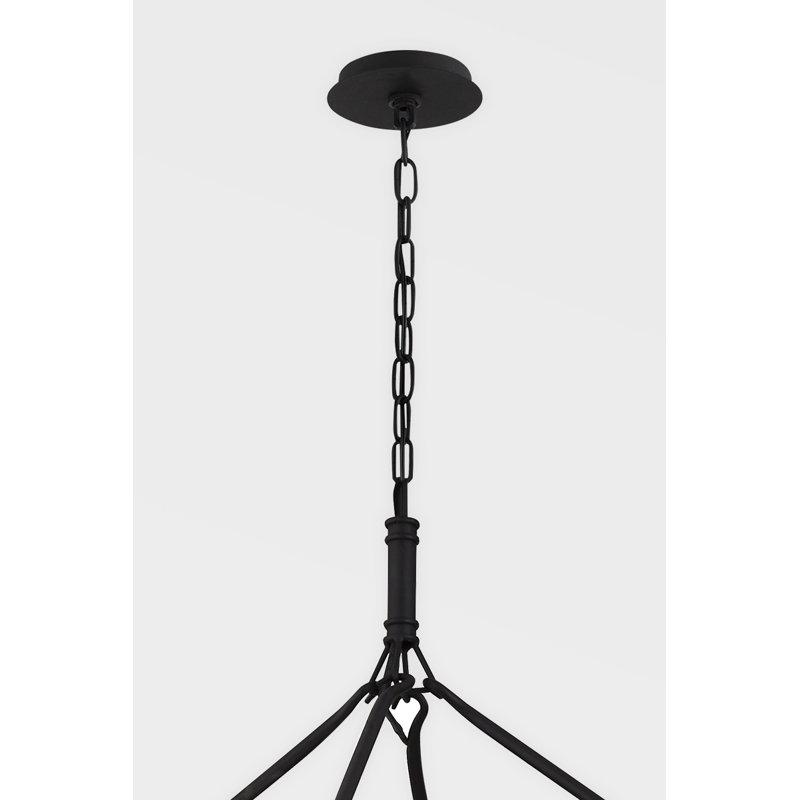 Sutton 28-Light Textured Black Outdoor Chandelier