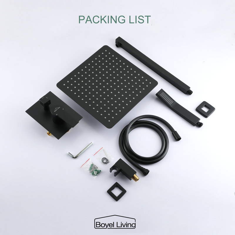 Matte Black Dual Shower Head with Handheld and Rain Spray