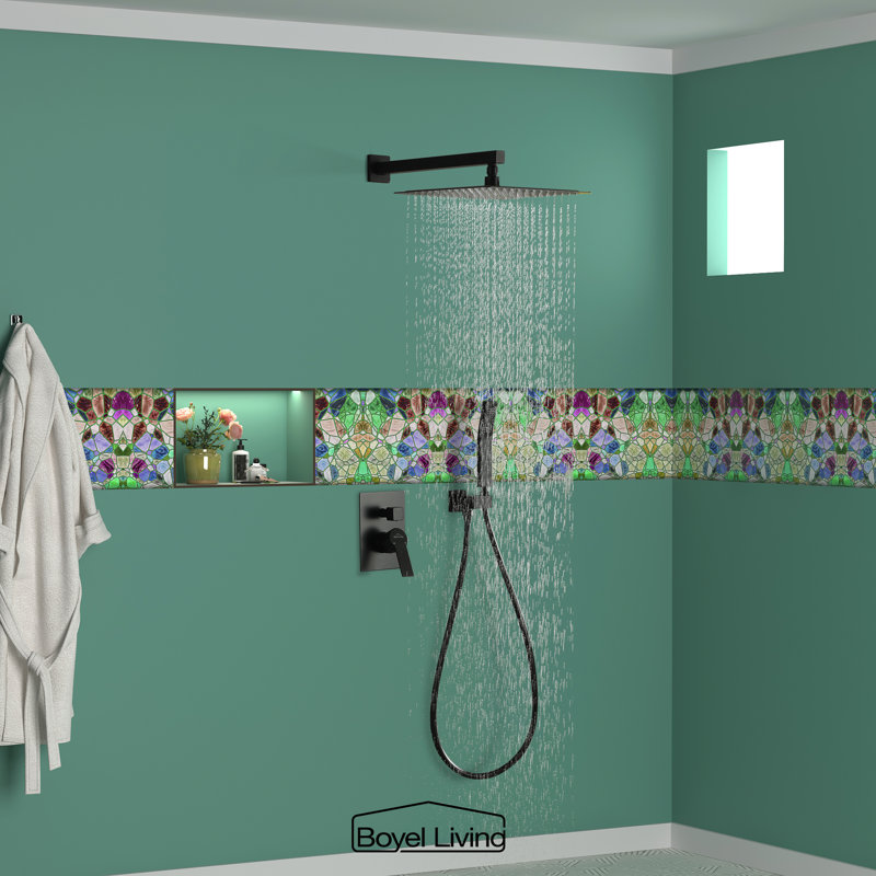 Matte Black Dual Shower Head with Handheld and Rain Spray