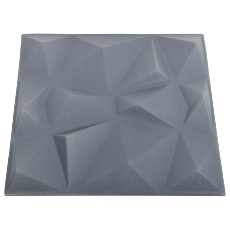 Diamond Gray 3D Textured Wall Panels 19.7" x 19.7" (24 Pack)