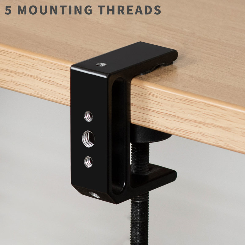 Black Aluminum Universal Desktop Mount Clamps, Set of 2