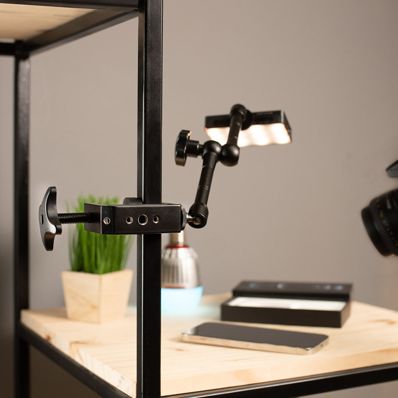 Black Aluminum Universal Desktop Mount Clamps, Set of 2