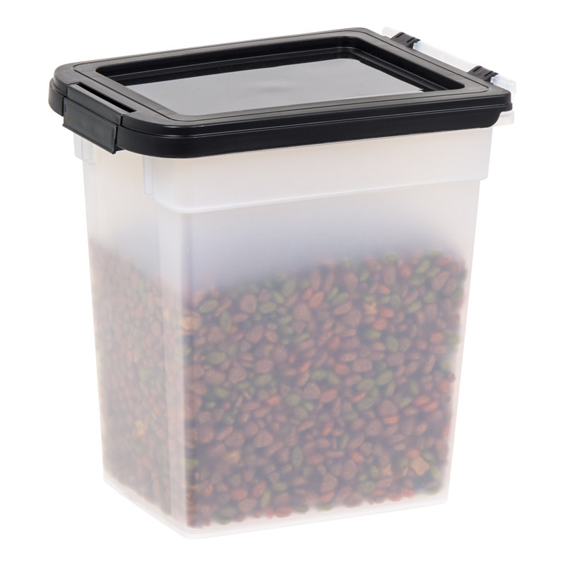 Clear Black Airtight Plastic Pet Food Storage Container