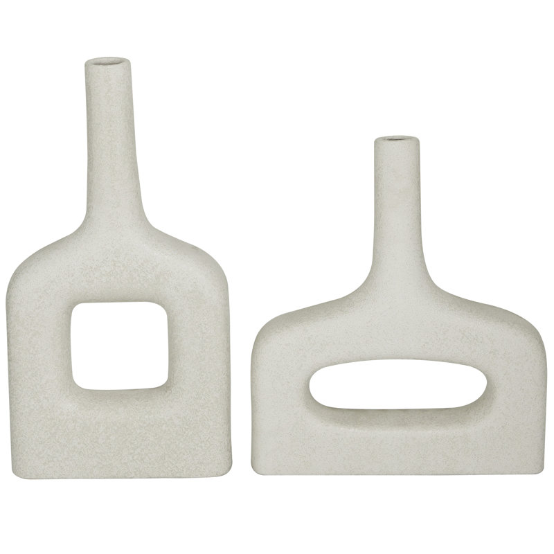White Ceramic Novelty Table Vase Set