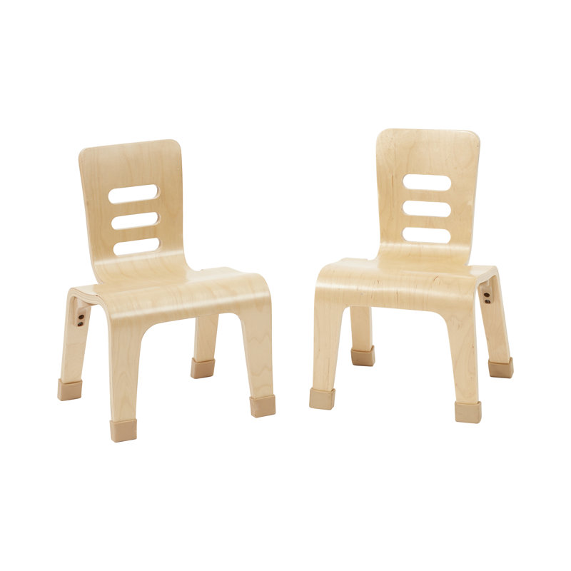Natural Light Wood Bentwood Kids Dining Chairs, 2-Pack