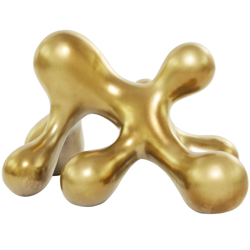 Gold Porcelain Abstract Starburst Sculpture