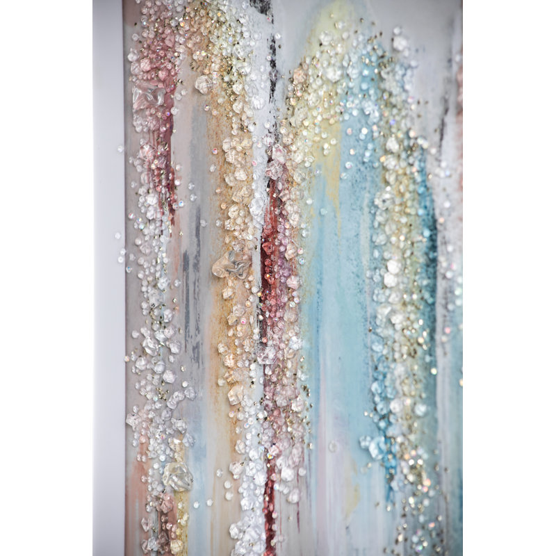 23.5"x35.5" Jennings Watercolor Cascade Crystal Mirror Framed Art Set