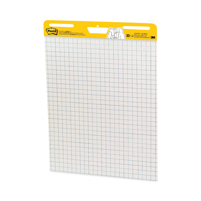 Large White Grid Self-Adhesive Easel Pad, 25 x 30 Inches