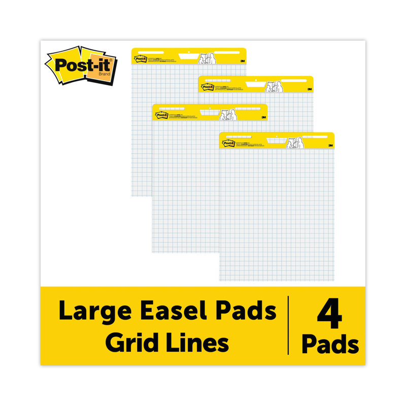 Large White Grid Self-Adhesive Easel Pad, 25 x 30 Inches