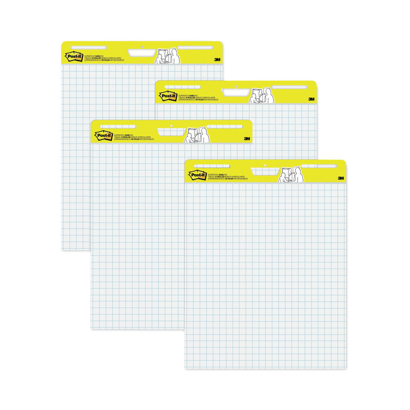 Large White Grid Self-Adhesive Easel Pad, 25 x 30 Inches