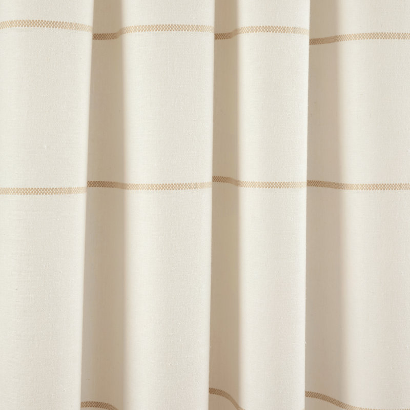 Ivory and Wheat Cotton Boho Tassel Window Curtain Panels, 42"W x 95"L