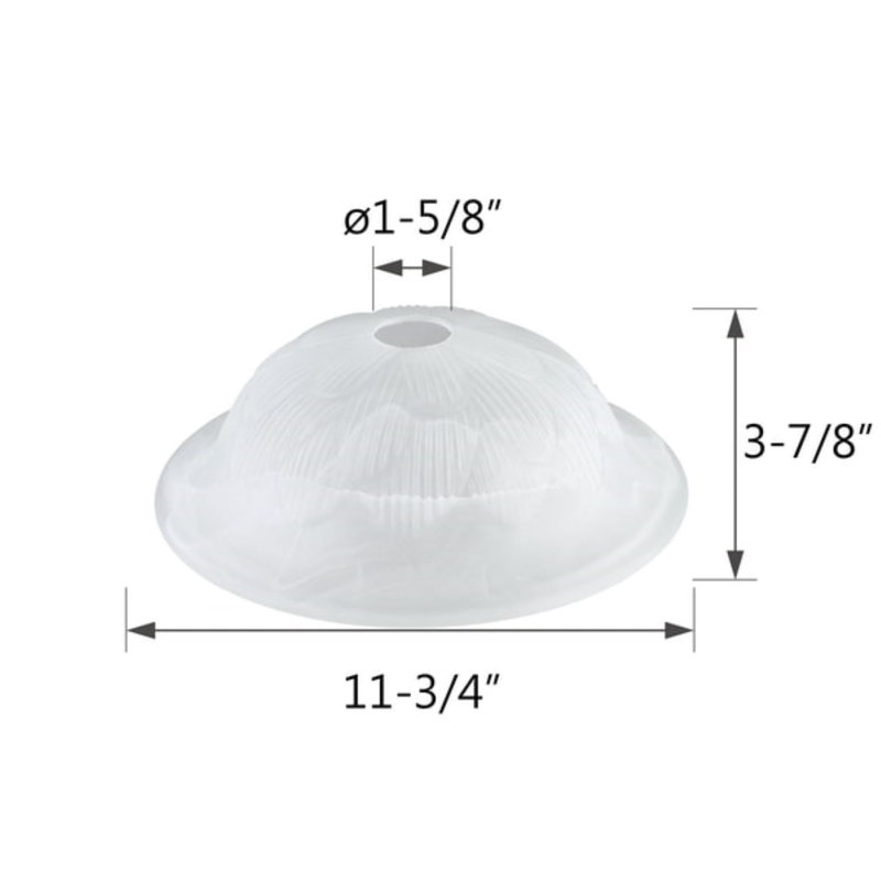 Alabaster Finish Glass Shade for Torchiere, Swag, Pendant - 11.75" Diameter