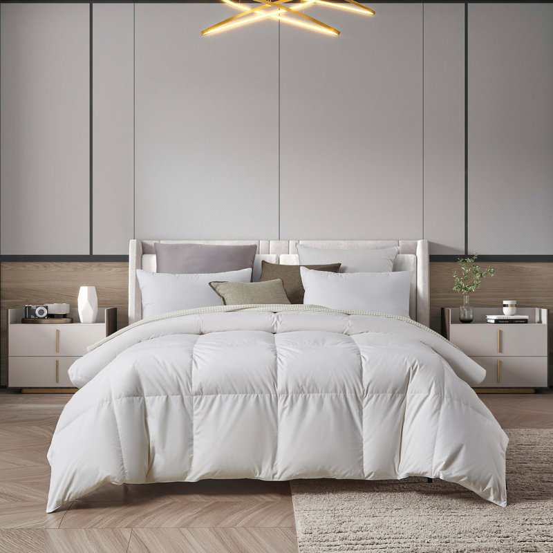 Organic White Cotton Down Twin Bedspread Set