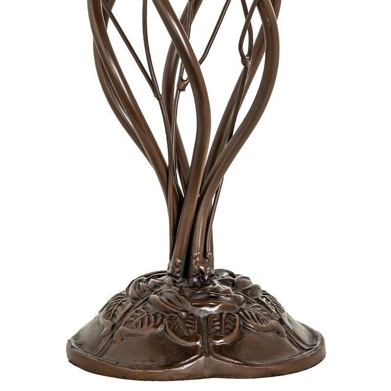 Mahogany Bronze 18" Tiffany Pond Lily 6-Light Table Lamp