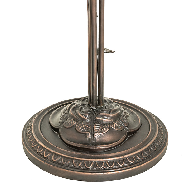 Mahogany Bronze Multicolor Stained Glass Floor Lamp