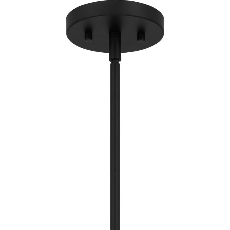 Matte Black Glass Drum Pendant Light