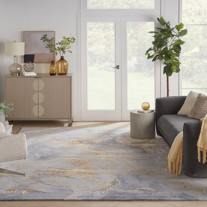 Prismatic Dreams Hand-Tufted Wool Blend 8' x 10' Gray Rug